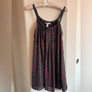 Vintage DKNY Charcoal Dress with Vibrant Pink Hearts 🩷
